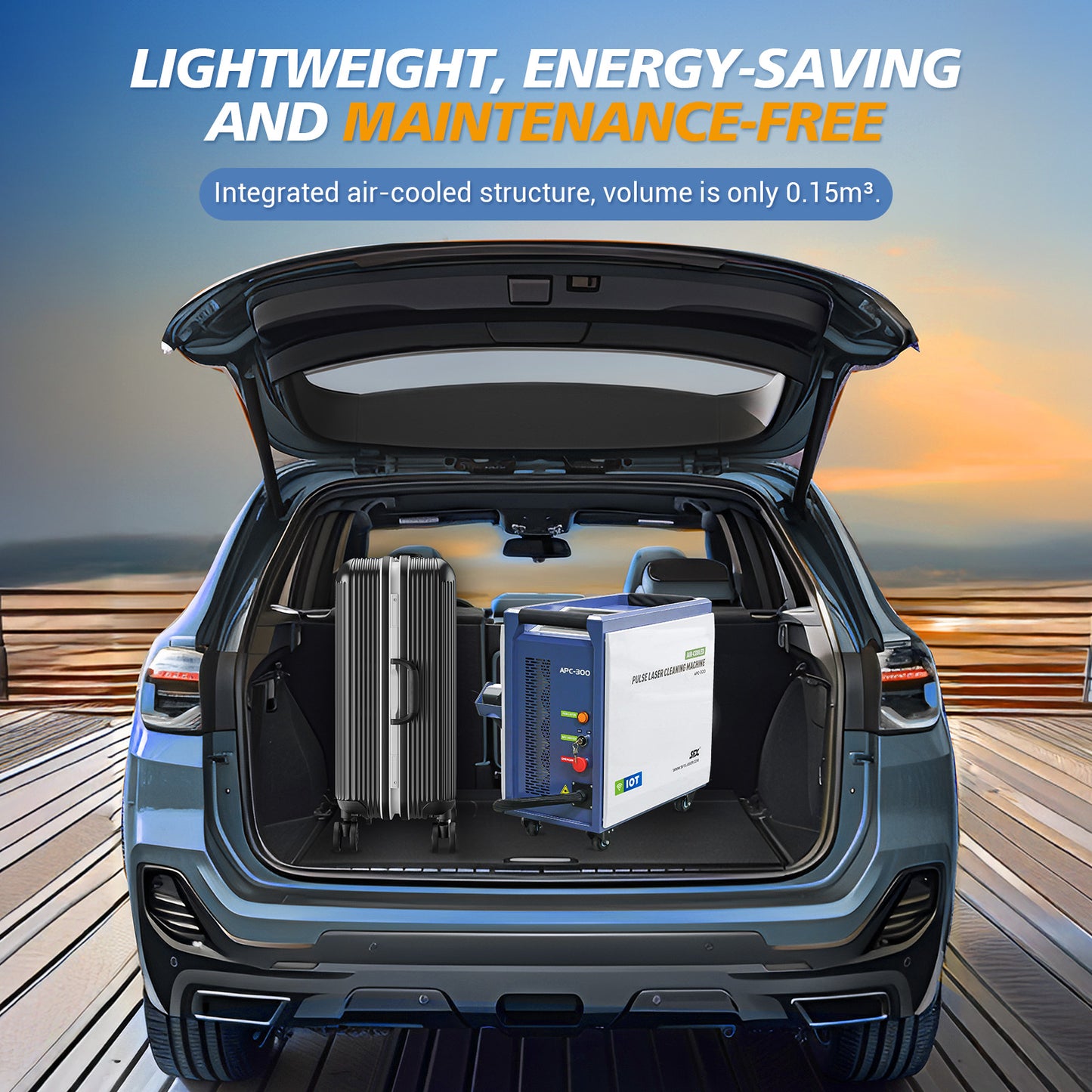 SFX Air-Cooled Pulse Laser Cleaning Machine AGC 300W 500W Laser Cleaner Rust Paint Varnish Coating Removal for Metal and Stone