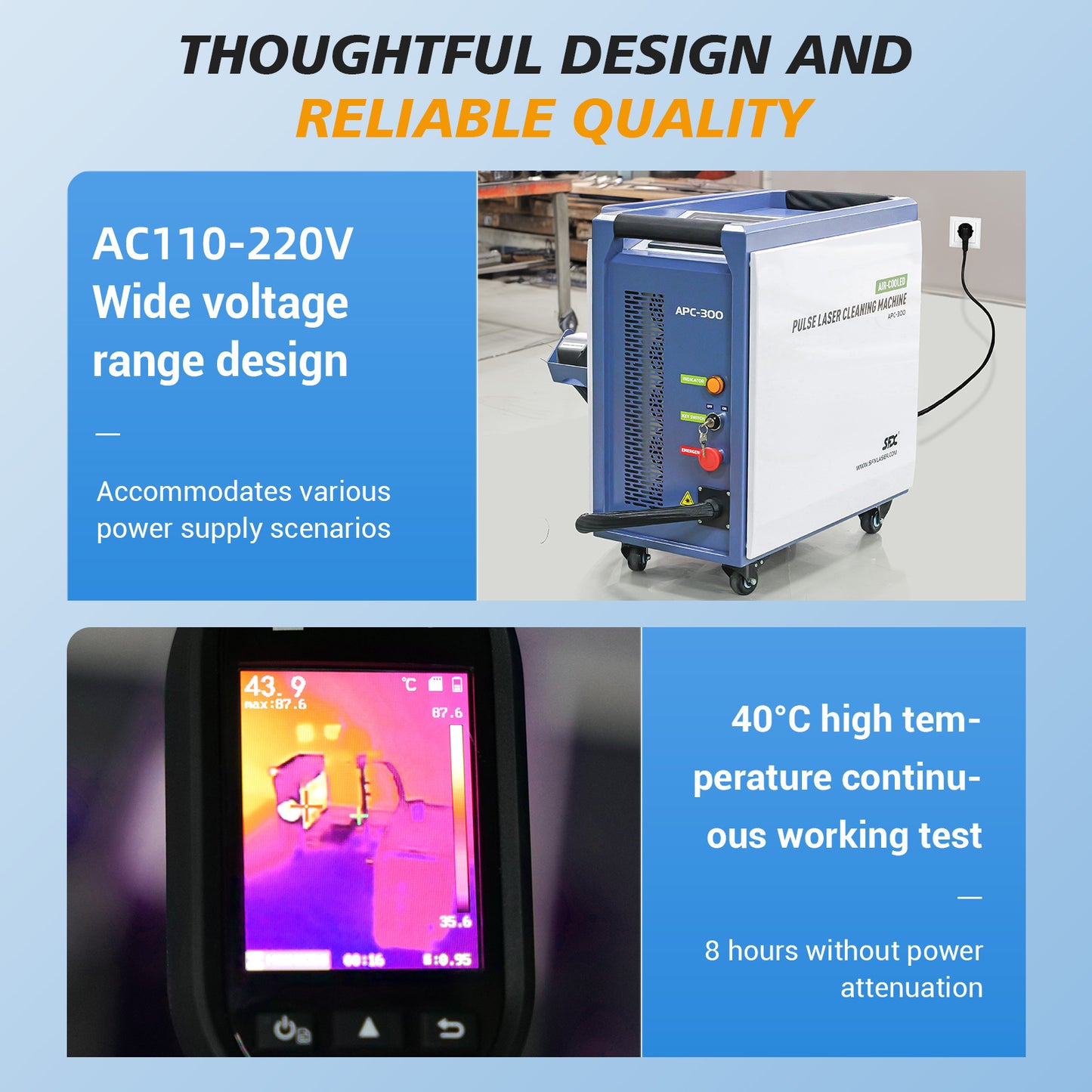 US Stock 95% New SFX APC 300W Air-Cooled Pulsed Laser Cleaning Machine Laser Wood Stripping machine Paint Rust Plating Coating Removal