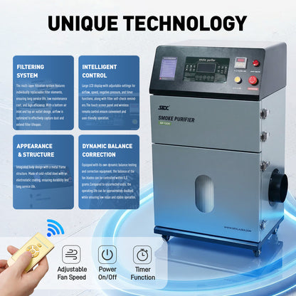 SFX 1200W Smoke Purifier for Laser Cleaning & Welding | 99.9% High-Efficiency Fume Extraction
