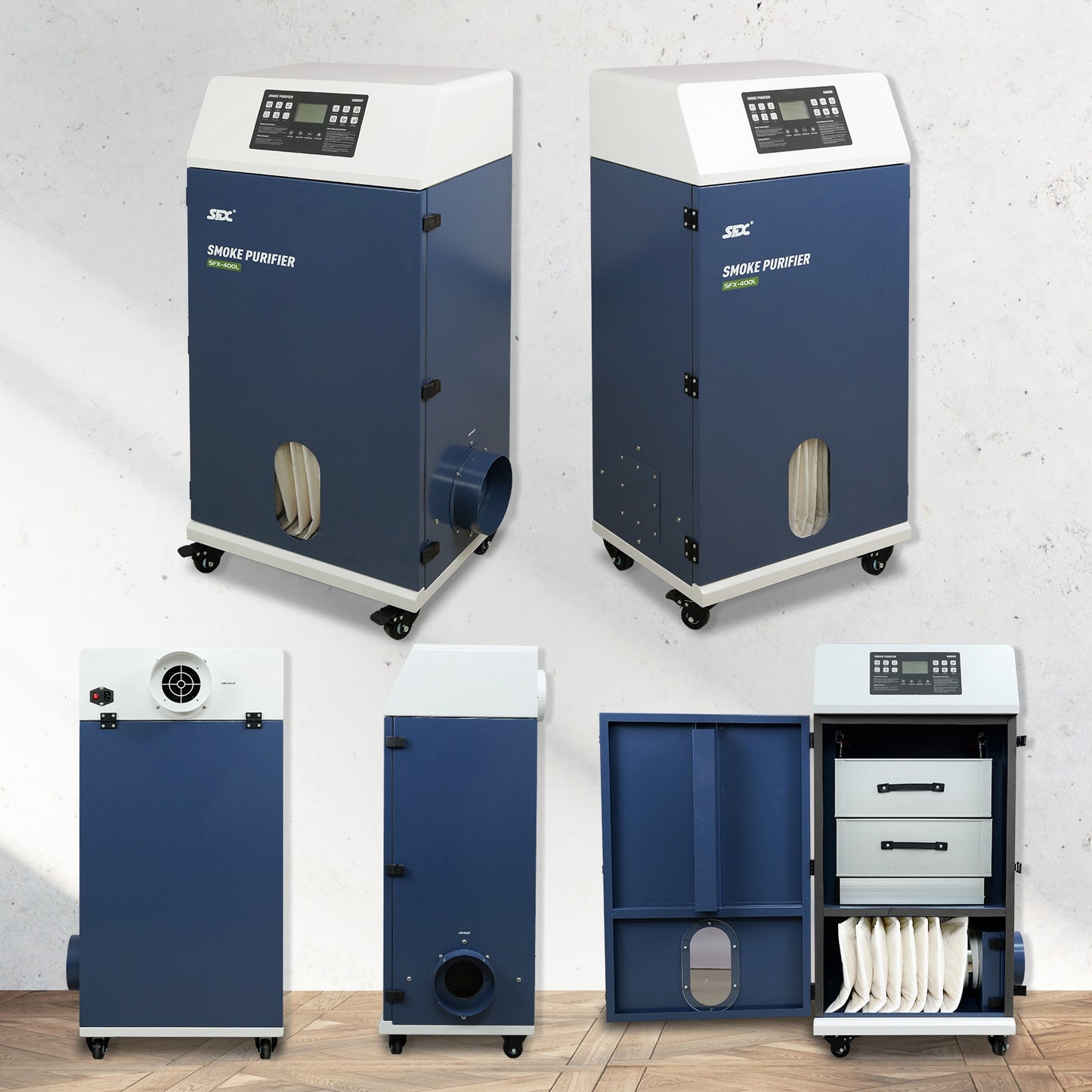 Purificador de humo SFX, extractor de humos de alta eficiencia para máquinas de limpieza, soldadura y marcado láser.