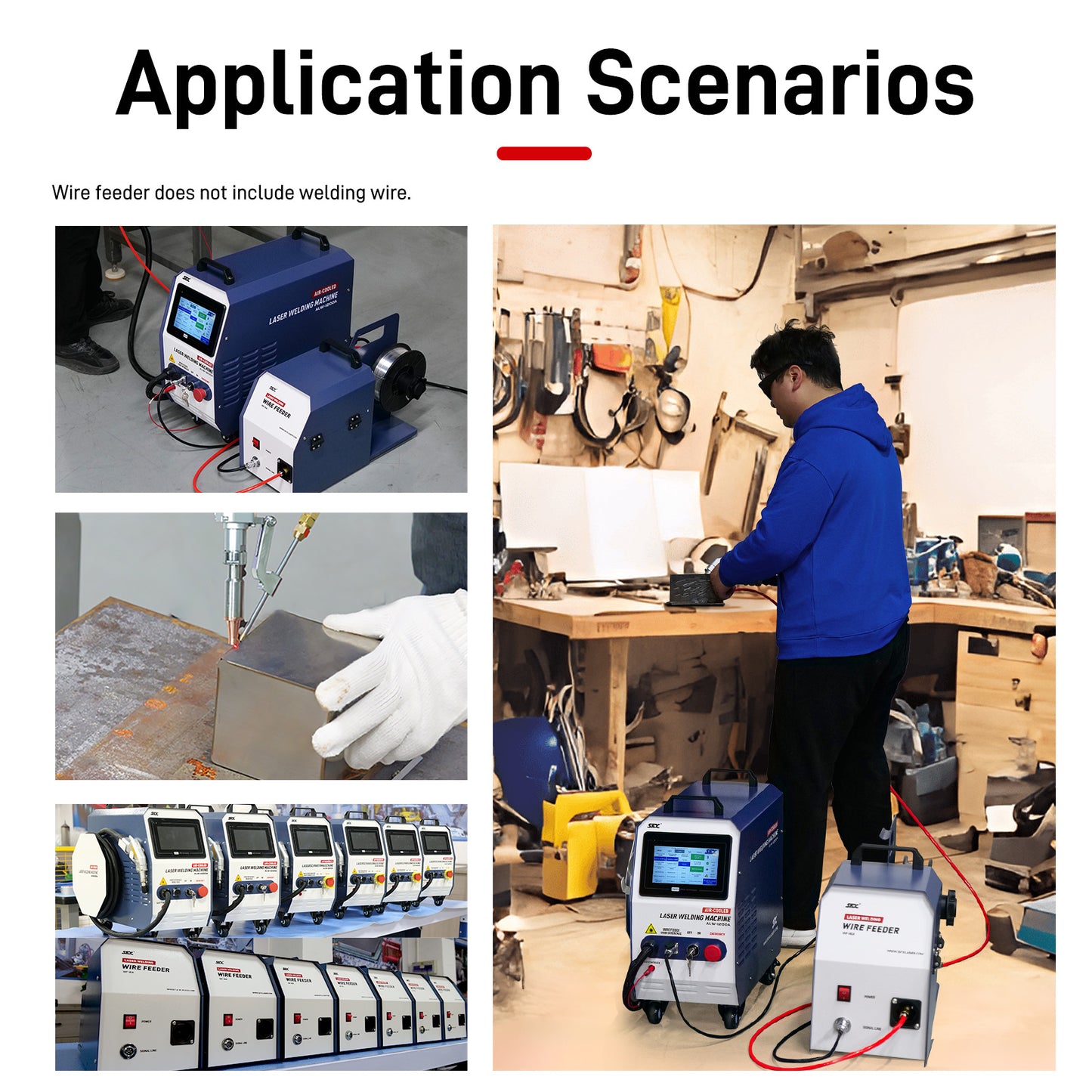 US Stock 95% New SFX Laser ALW-1200A Portable Air-Cooled Handheld Laser Welding Machine 2 in 1 for Carbon Steel Aluminum with Welding Cart