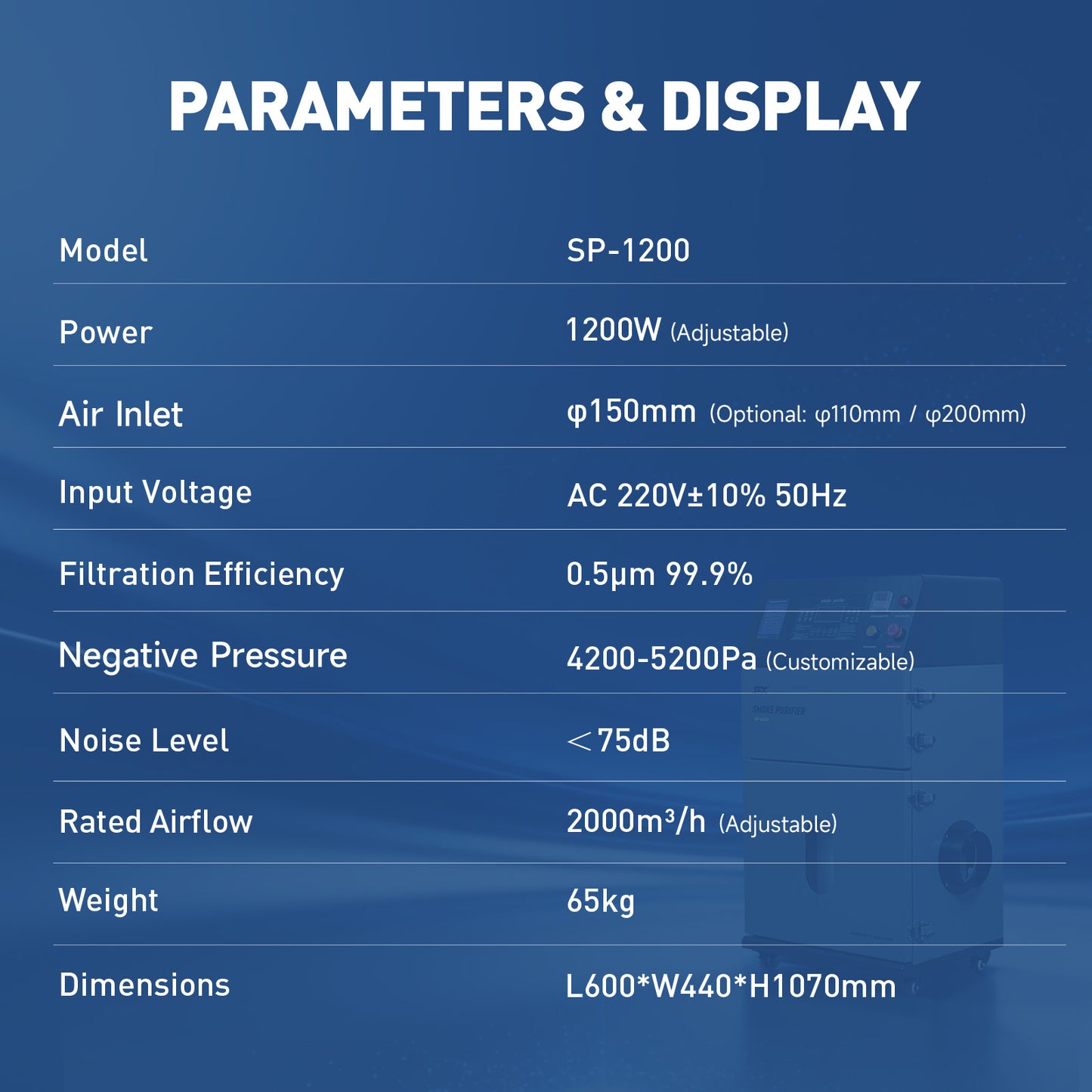 SFX 1200W Smoke Purifier for Laser Cleaning & Welding | 99.9% High-Efficiency Fume Extraction