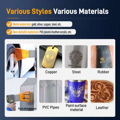 SFX 60W Portable Handheld Laser Marking Machine Metal Laser Engraver with 55*55/100*100/150*150mm Lens