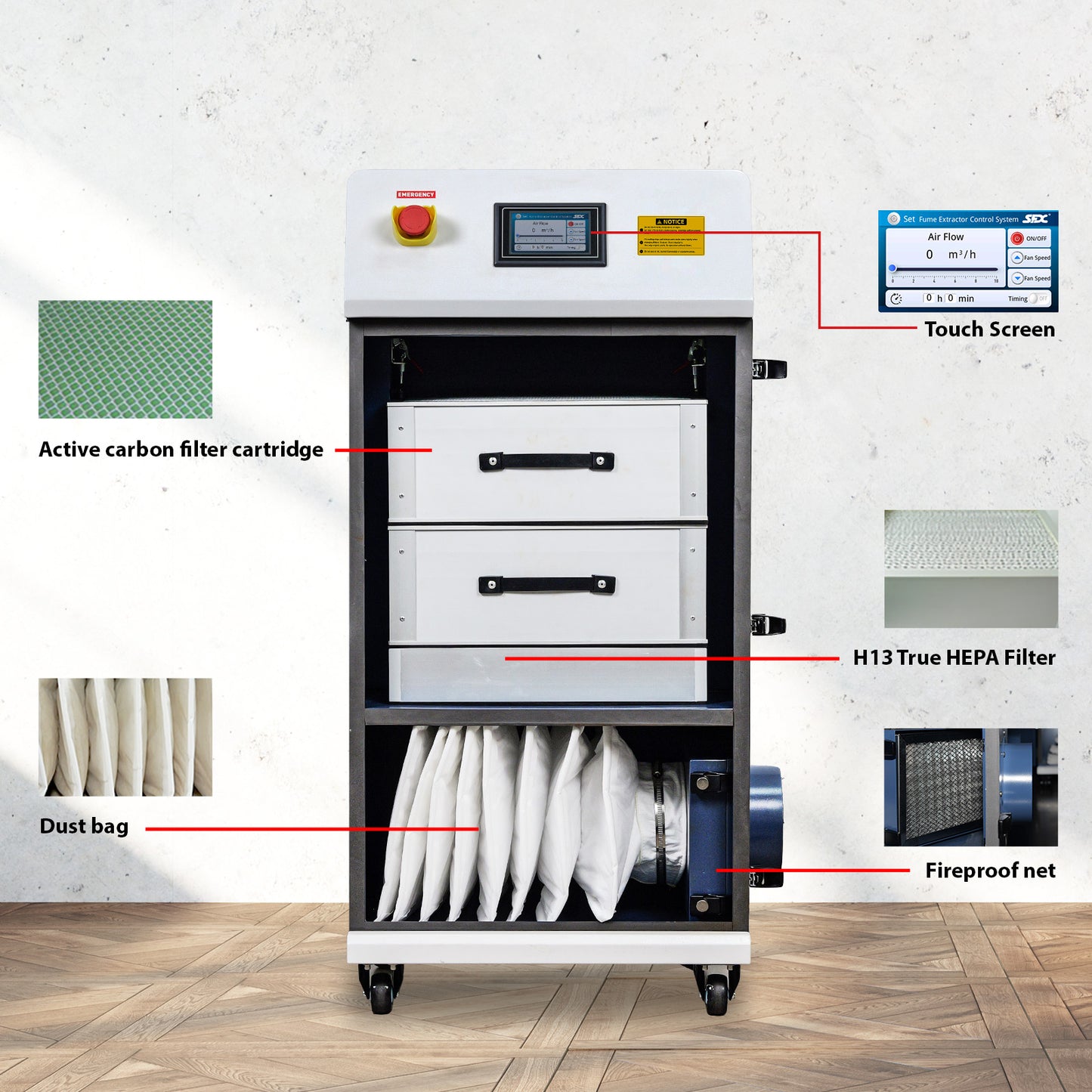 Purificador de humo SFX, extractor de humos de alta eficiencia para máquinas de limpieza, soldadura y marcado láser.