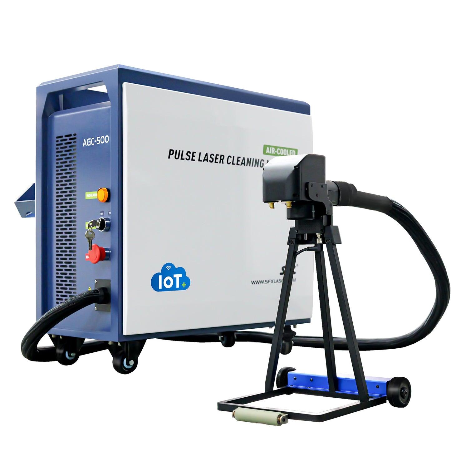 US Stock SFX Air-Cooled Pulse Laser Cleaning Machine AGC 300W 500W Laser Cleaner Rust Paint Varnish Coating Removal for Metal and Stone