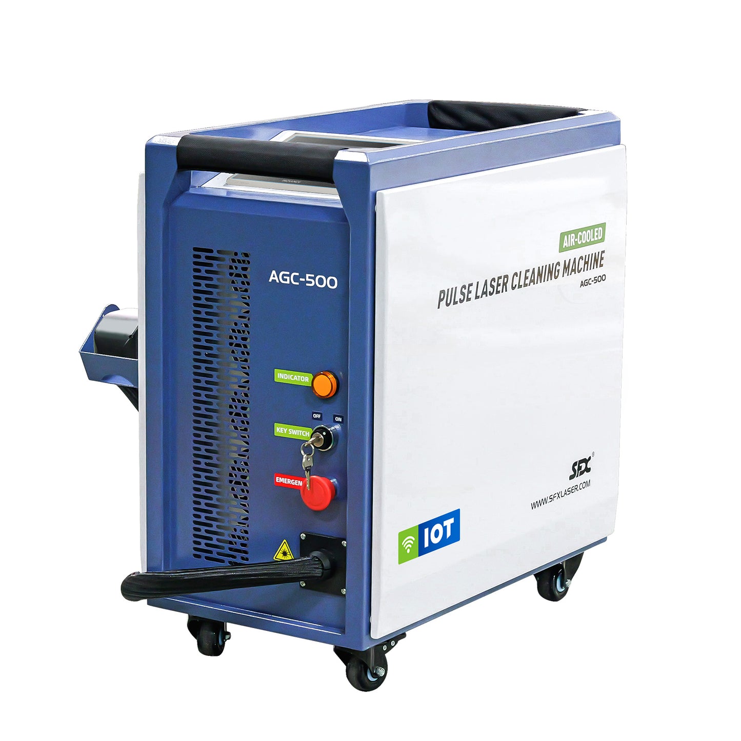 US Stock SFX Air-Cooled Pulse Laser Cleaning Machine AGC 300W 500W Laser Cleaner Rust Paint Varnish Coating Removal for Metal and Stone