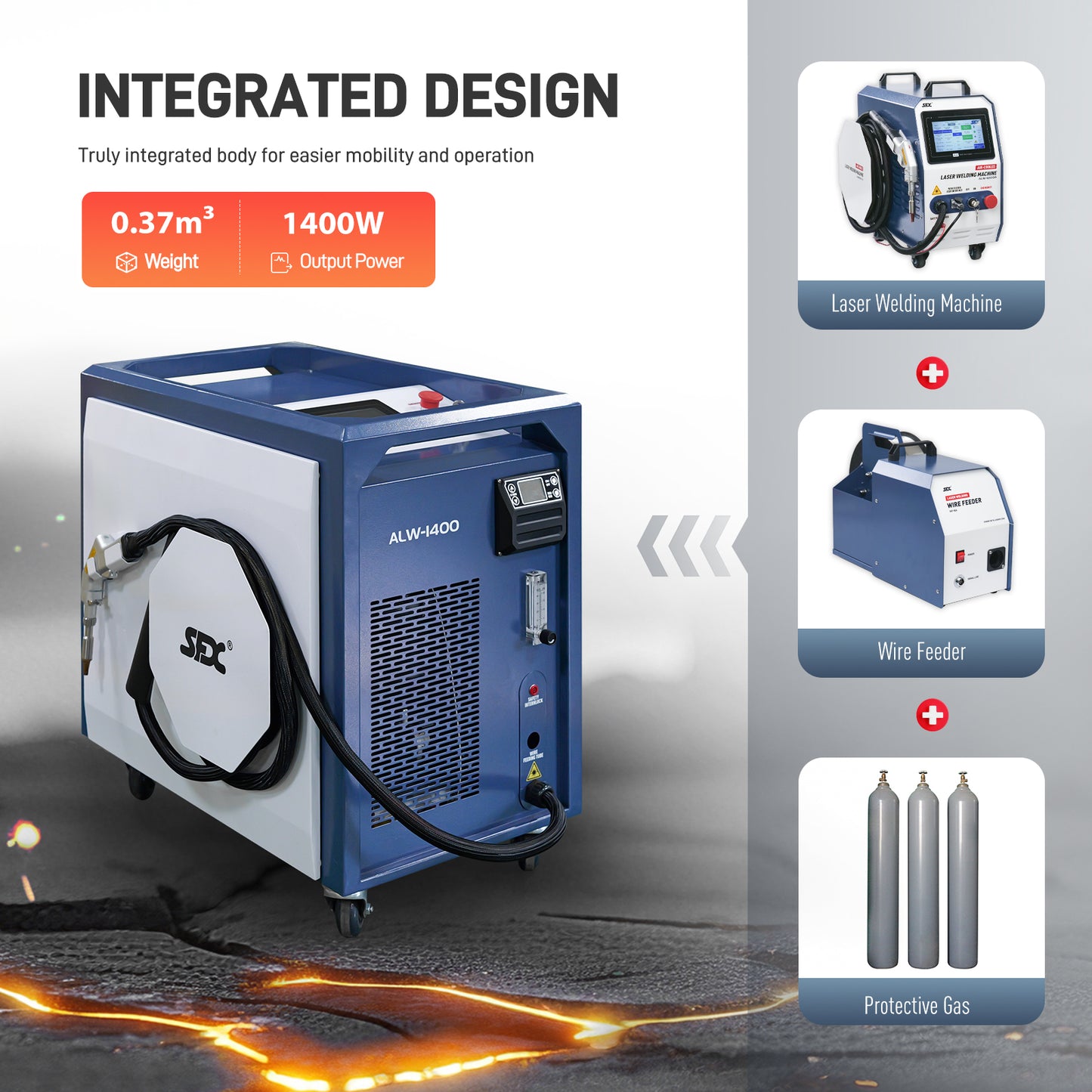 SFX 1400W Portable Laser Welding Machine 3 in 1 Integrated Handheld Laser Welder