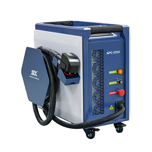 US Stock 95% New SFX APC 200W Air-Cooled Pulsed Laser Cleaner – Paint, Rust & Coating Removal on Wood and Metal Without Damage