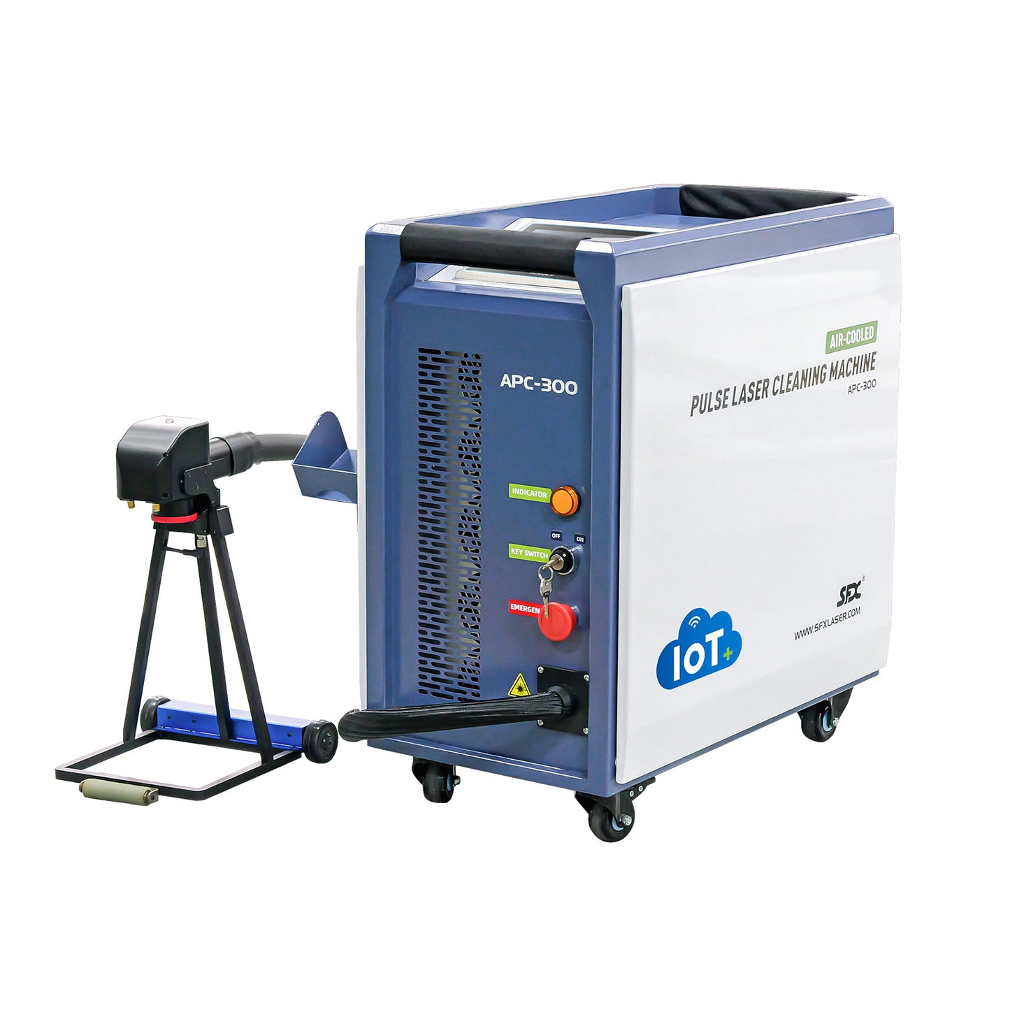 US Stock SFX APC 300W/ 500W Air-Cooled Pulsed Laser Cleaning Machine Laser Wood Stripping machine Paint Rust Plating Coating Removal Tool