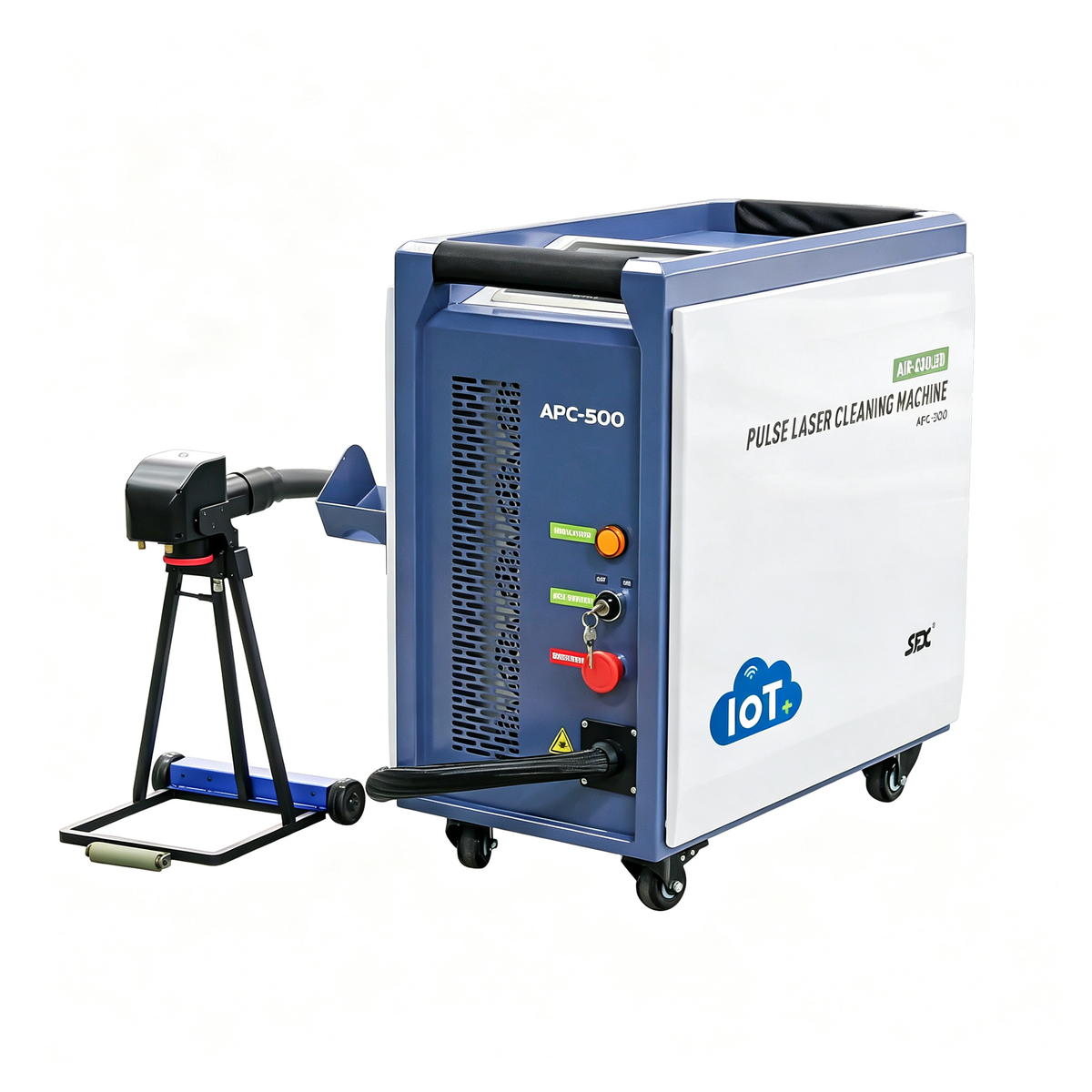US Stock SFX APC 300W/ 500W Air-Cooled Pulsed Laser Cleaning Machine Laser Wood Stripping machine Paint Rust Plating Coating Removal Tool