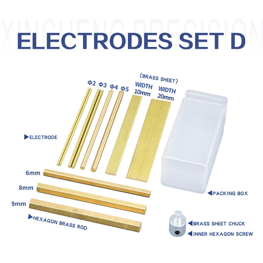 1 Set Electrode Set D Brass Bar Rod /Hexagonal/Sheet Electrode for Portable EDM Machine Tap Burner