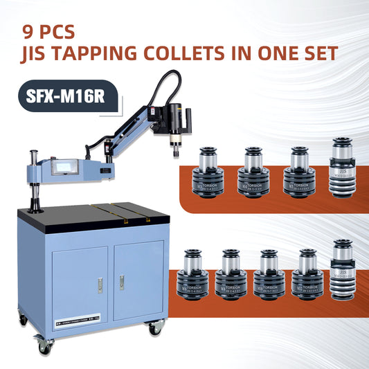 GT12 JIS Collets 9pcs Tapping Collets Chuck GT12 Tapping Adapters for M16R Tapping Machine M3 M4 M5 M6 M8 M10 M12 M14 M16