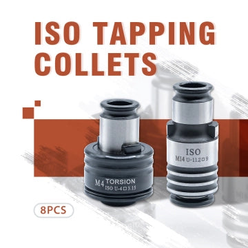 GT12 ISO Collets 8pcs Tapping Collets Chuck GT12 Tapping Adapters for M16R Tapping Machine M3 M4 M5 M6-M8 M10 M12 M14 M16