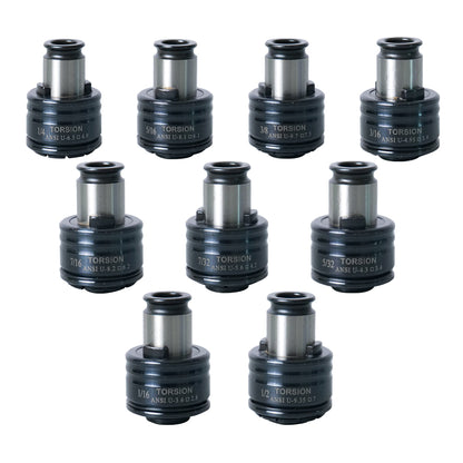 GT12 ANSI Collets 9 pcs GT12 ANSI Tapping Collet Chuck GT12 Tapping Adapters for M16 Electric Tapping Machine