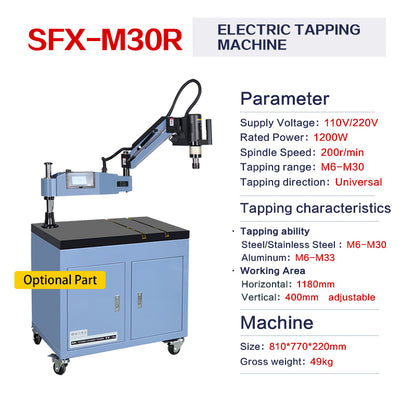US Stock M6-M30 Universal Tapper Electrical Tapping Tapper Arm 200RPM with ANSI Tapping Collets