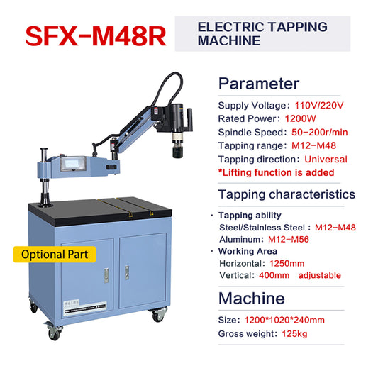 110V/220V M12-M48 SFX-M48R Electrical Tapper Machine Universal Tapping Machine