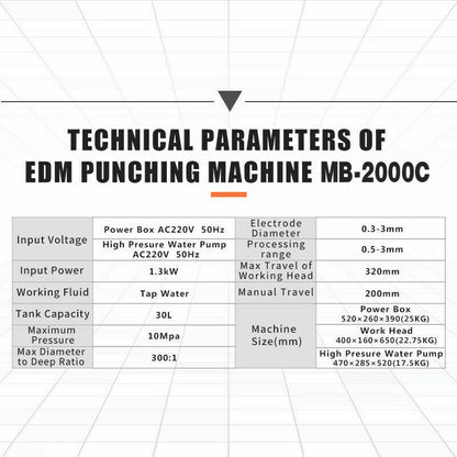 MB-2000C Portable 0.5-3mm High Speed Small Hole Drilling Machine Precision Small Hole Puncher