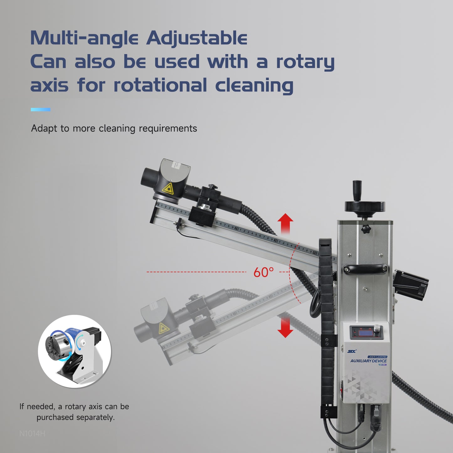 Laser Cleaning Auxiliary Device for Fiber Laser Cleaner Laser Rust Removal 60°Angle Adjustable 9 Cleaning Modes Automatic Cleaning Even Cleaning