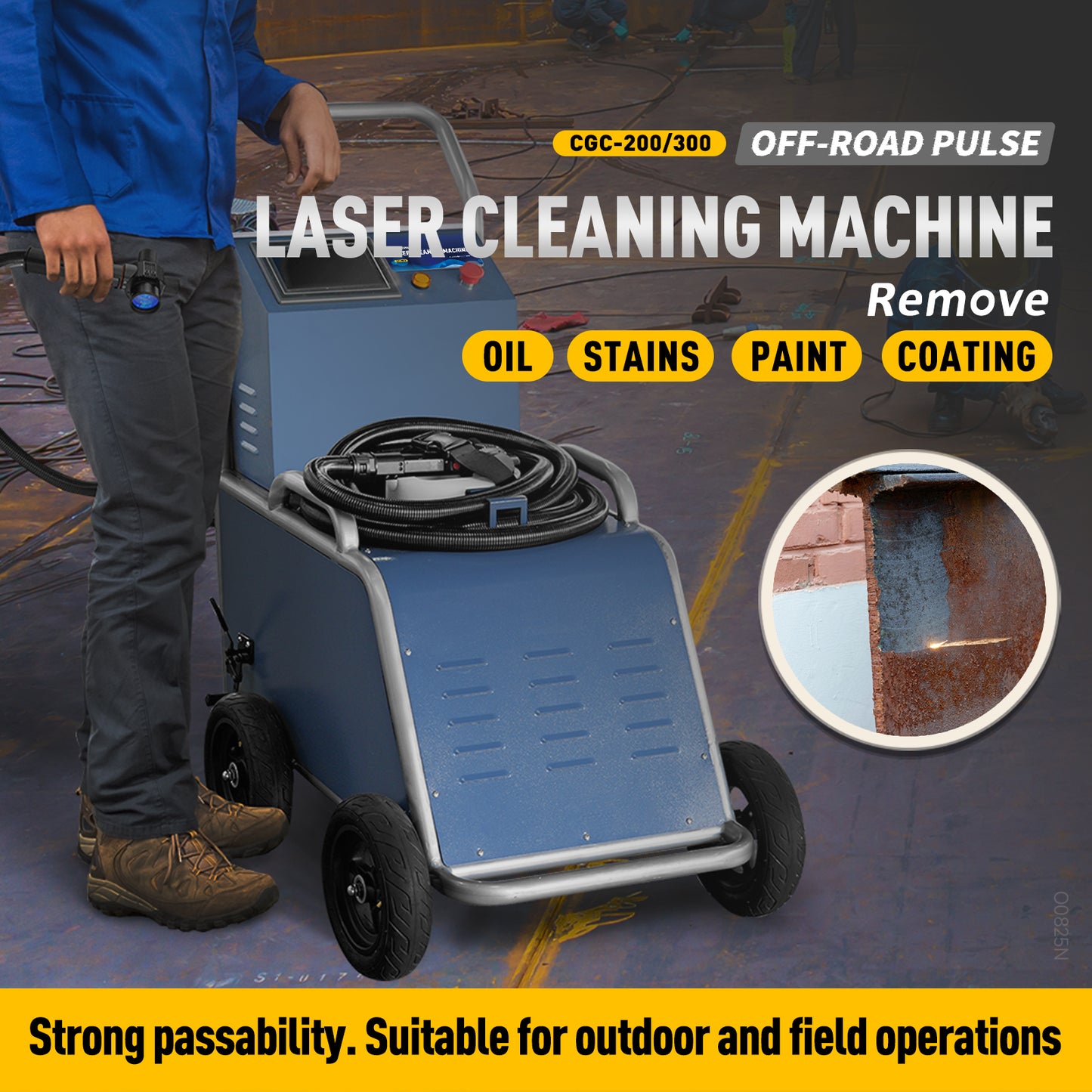 SFX Laser CGC-300 Pulse Laser Cleaner 300 Watt Pulse Laser Cleaning Machine for Metal handheld laser cleaner