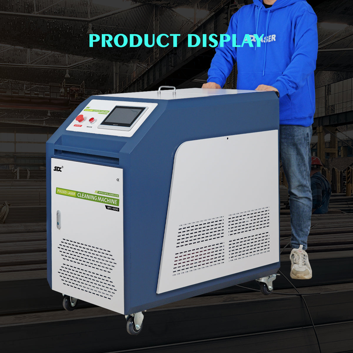 Máquina limpiadora láser SFX de 500/1000 W, sistema de limpieza láser de pulsos para recubrimiento de moldes de madera