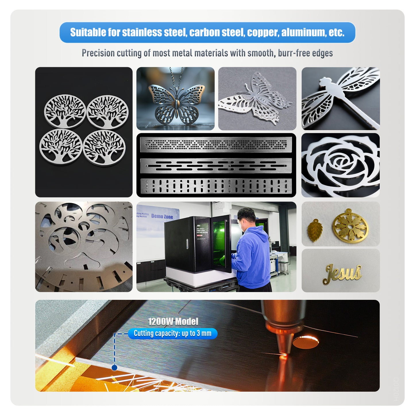 SFX-2030 Air-cooled Precision Fiber Laser Cutting Machine 1200W Laser Cutter for Precision Metal Cutting