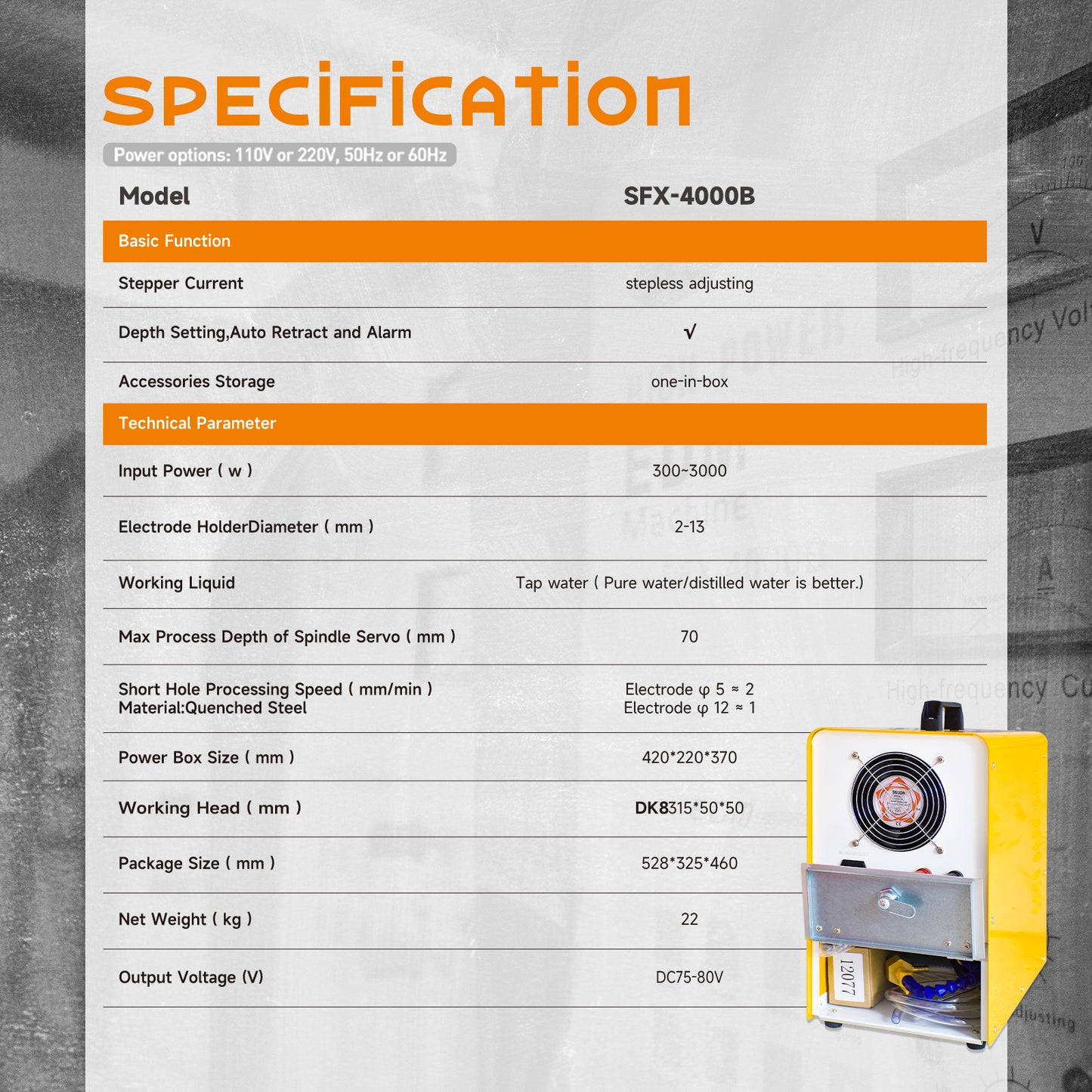 US Stock SFX-4000B EDM Broken Tap Remover Machine M2-M36 Portable Machine Tap Burner Tap Buster