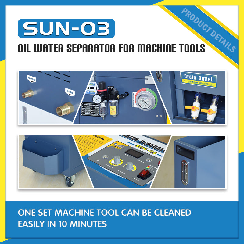 SUN-03 Tramp Oil Skimmer & Oil-Water Separator for CNC Cutting Fluid Purification