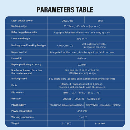 Máquina de marcado láser portátil SFX LASER de 20 W, 30 W y 50 W, serie Pro, área de marcado de 100 x 100 mm