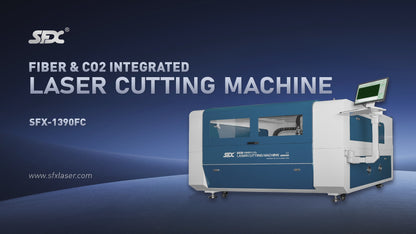 SFX Fiber & CO2 Integrated Cutting Machine SFX-1390FC 130/150/180W Laser Cutter With 1300*900mm Working Area