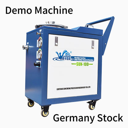 Máquina de eliminación de virutas y lodos SUN-100 (90% nueva) para limpieza de fluidos de corte CNC y refrigerantes.