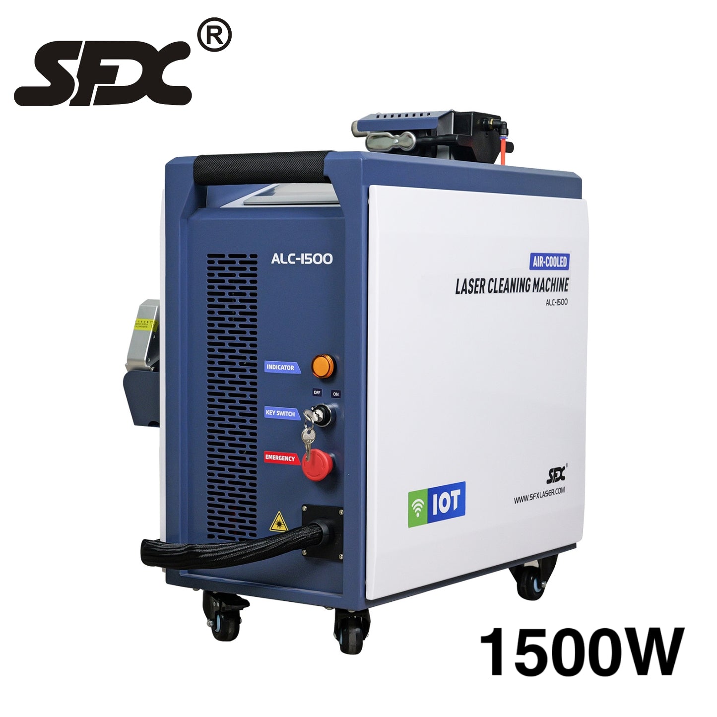 US Stock SFX 1500W Air-cooled Continuous Laser Cleaning Machine ALC-1500 for Rust Paint Oil Stains Graffiti Removal