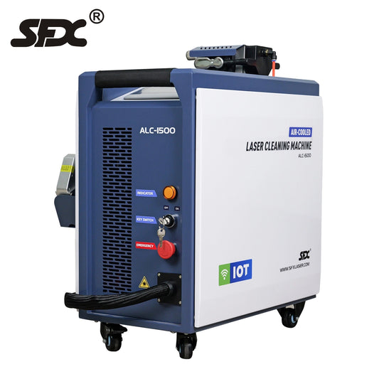 US Stock SFX 1500W Air-cooled Continuous Laser Cleaning Machine ALC-1500 for Rust Paint Oil Stains Graffiti Removal