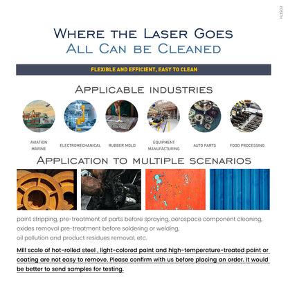 SFX Laser Rust Removal 2000W Laser Cleaner Rust Paint Graffiti Coating Oil Remover Anti-freeze Function